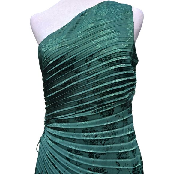 NY&C, NWT, One Shoulder, Evergreen, Asymmetric Cocktail Dress, Side Cut Out, Med - Picture 5 of 15